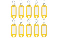 262103405 Porte-cles plastique (avec crochets en S, interchangeables etiquettes 10) Jaune