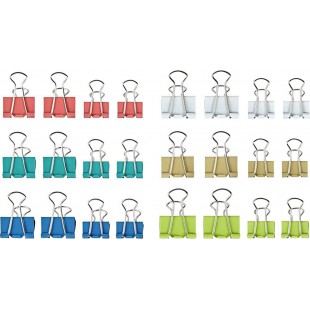 Pince double clip 2157698 7 mm, 9 mm blanc, citron vert, rose, bleu arctique, turquoise, sahara 24 pc(s)
