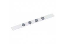 Bande Metallique standard avec 4 Aimants, pour Aimants, autoadhesive, Insensible aux Rayures, 100 x 5 cm, Blanche