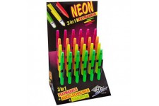 Lot de 24 : Stylet 3-en-1 Neon, presentoir de 24