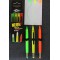 261610499 Lot de 4 stylos-bille et surligneur 3 en 1 Jaune fluo, vert fluo, rose fluo, orange fluo