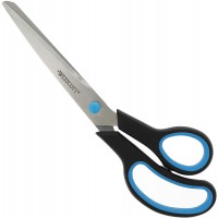  E-30293 00 - Ciseaux Easy Grip inoxydables incurves - poignee asymetrique - 24,7cm/10" (9 pouces) - bleu et noir