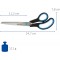  E-30293 00 - Ciseaux Easy Grip inoxydables incurves - poignee asymetrique - 24,7cm/10" (9 pouces) - bleu et noir