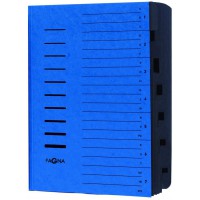 24081-02 Trieuse a documents 7 compartiments avec elastiques et onglets noirs 1-7 et A/7 (Bleu)