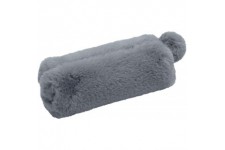 - 24274009 - Trousse « moelleuse » - Avec boule de fourrure - Peluche en polyester gris-bleu