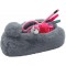 - 24274009 - Trousse « moelleuse » - Avec boule de fourrure - Peluche en polyester gris-bleu