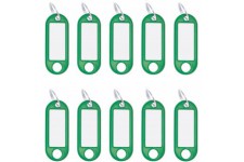 Porte-cles avec anneau en plastique 262101804, etiquettes amovibles - Vert (Lot de 10)