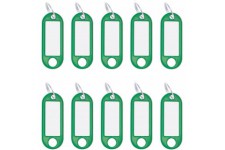 Porte-cles avec anneau en plastique 262101804, etiquettes amovibles - Vert (Lot de 10)