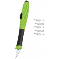 Scalpel de Poche avec 5 Lames de rechange Vert Pomme/Noir