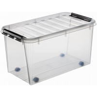 Clipbox Smart Store Classic 70 Transparent avec roulettes 3530170
