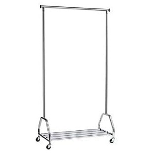 Unilux Groom Vestiaire Portant de Vetements Mobile avec Galerie inferieur utilisable 165 x 90 x 42 cm Chrome