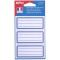 paquets de 24 etiquettes pour livres, blanches/bleues, 34 x 75 mm lignees