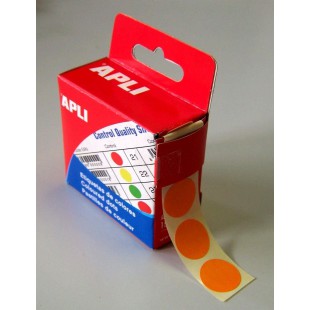 AGIPA Btes Distributrice 150 etiquettes Gommettes de signalisation Rondes 15 mm Orange