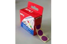 Bte Distributrice 150 etiquettes Gommettes de signalisation Rondes 15 mm Violet