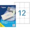 100983 Lot de 1200 Etiquettes multi usage coins arrondis 63,5 x 72 mm Blanc