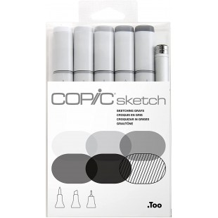 COPIC Set de 6 SKETCHING GRAYS