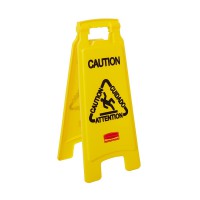 Rubbermaid Commercial Products FG611200YEL Panneau de sol multilingue 2 faces avec inscription Caution Wet Floor