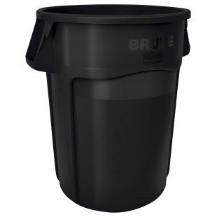 Rubbermaid Commercial Products FG264360BLA Brute Conteneur avec canaux de ventilation (166,5 l) - Noir, Gris, 1