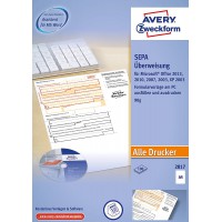 -Zweckform Formulaire de virement SEPA-aœberweisung DIN A4 Nombre de pages: 100 2817