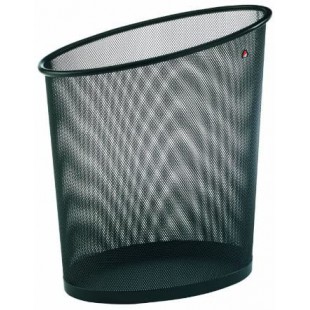 Alba - Corbeille a Papier - 20L - Stable - Peu Encombrante - Metal Mesh - Noir