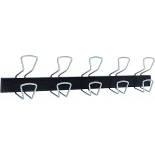 Alba - Patere Murale - PMPRO3M - Metal et Plastique - 5 Double Crochet Fil - Porte Manteau - Fixation Vis et Chevilles Fournies 