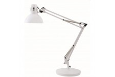 Alba ARCHI BC Lampe architecte fluorescente avec pince et socle Blanc