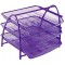 Alba MESHTRAY3 P Set de 3 Corbeilles Francaises Coulissantes en Metal Mesh Violet