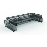 Alba - Meshup N - Support ecran avec tiroir/espace de rangement clavier - Noir