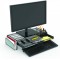 Alba - Meshup N - Support ecran avec tiroir/espace de rangement clavier - Noir