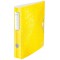 Leitz Classeur a  Levier A4 Active, Jaune, Dos Arrondi 65mm, Fixation elastique, Polyfoam Leger, WOW, 11070016