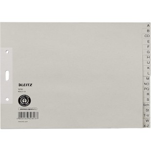 Leitz 12100085 intercalaire de classement Alphabetic tab index Carton Gris - Intercalaires de classement (Alphabeti