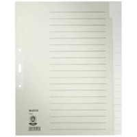 LEITZ 12200085 Blank Tab Index papier gris - Intercalaire, Blank Tab Index, papier, gris, 100 g/m², 240 mm, 30 cm