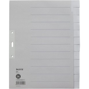 Esselte-leitz papierregister blanko a4 12 onglets en polypropylene (gris)