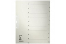 Leitz Intercalaires papier 1-10, A4, 10 feuilles, gris