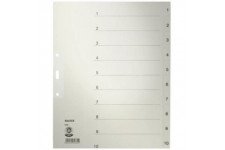 Leitz Intercalaires papier 1-10, A4, 10 feuilles, gris