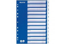 Intercalaires A4 Touches Janvier-Decembre, Bleu & Blanc, Onglets Renforces en Plastique Resistant avec Table des Matieres, 12546