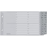 Leitz Intercalaires A5 Touches A-Z (Separation A-L et M-Z), 20 Feuilles, Extra-Large, Gris, Onglets Renforces en Pla