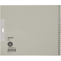 Leitz Intercalaires A4 avec Onglets 26-50, Mi-Hauteur, Extra-Large, Papier 100% Recycle, Certifie Ange Bleu, Gris, 13