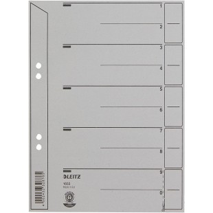 LEITZ Intercalaire Format A5, carton, gris