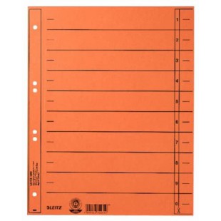 LEITZ 16580025 Intercalaires A4 en carton Orange