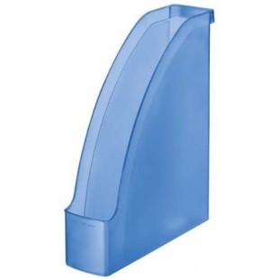 LEITZ porte-revues Plus,format A4, en polystyroe ne, bleu-gel capacitâ€š: 70 mm, avec poignâ€še, face avant surâ€šlevâ€še, avec 