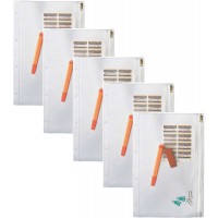 LEITZ Lot de 5 Pochettes a fermeture eclair format A4 PVC Grainee
