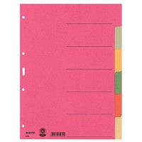 Esselte Leitz Carton Intercalaires, A4, carton, 6 feuilles, de couleur