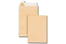 Boite de 250 sacs a  soufflets kraft brun C5 162x229 120 g/m² bande de protection