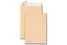 Paquet de 250 pochettes kraft 120g 229 x 324 mm a  fenetre 50 X 100 mm et a  3 soufflets 30 mm