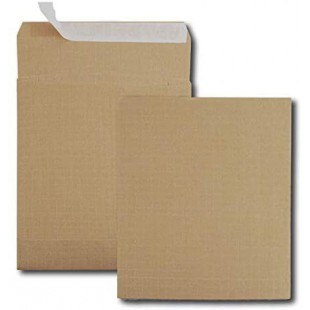 Boite de 100 sacs a  soufflets kraft arme brun 26 280x375 130 g/m² bande de protection