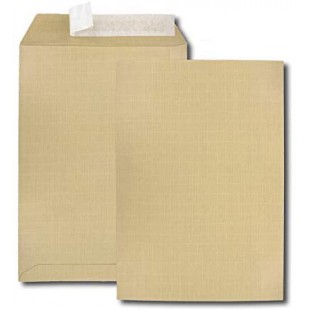 Boite de 250 pochettes kraft arme brun C4 229x324 130 g/m² bande de protection