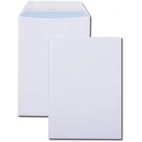 Boite de 500 pochettes blanches C5 162x229 90 g/m² bande de protection