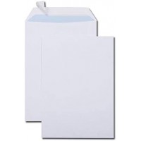Boite de 500 pochettes blanches B5 176x250 90 g/m² bande de protection
