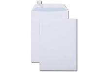 Boite de 500 pochettes blanches B5 176x250 90 g/m² bande de protection